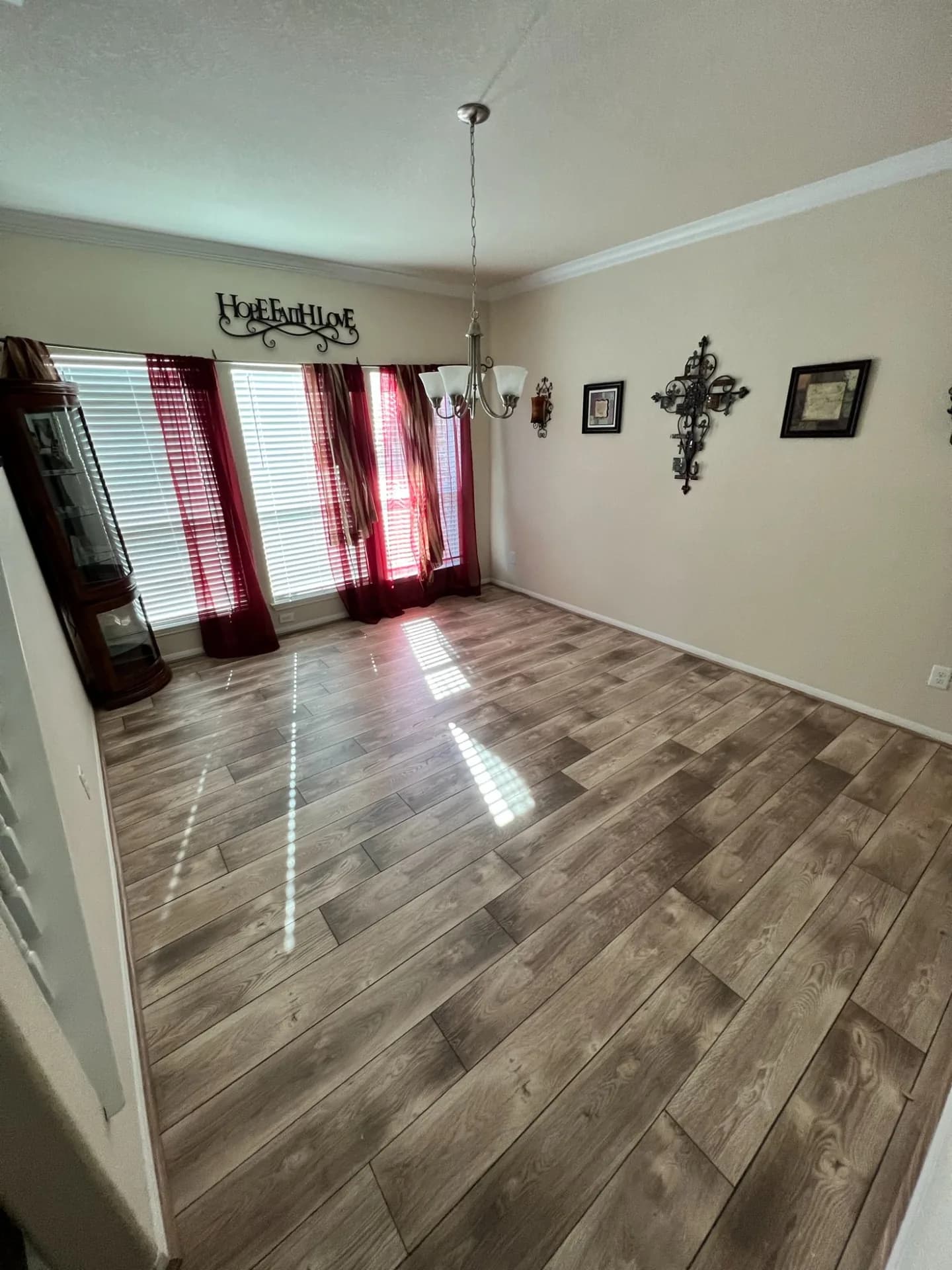 LVP flooring in a weathered gray colorway